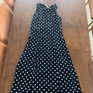 Vintage Black & White Polka Dot Maxi Dress